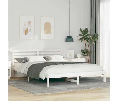 Lovos Rėmas Balta 160 X 210 Cm Kietos Pušies Mediena