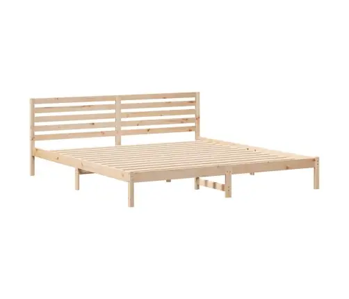 Gultas Rāmis Brūna 180 X 210 Cm Masīvkoka Priede Vidaxl