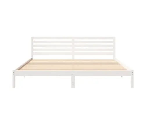 Gultas Rāmis Balts 200 X 210 Cm Masīvkoka Priede Vidaxl