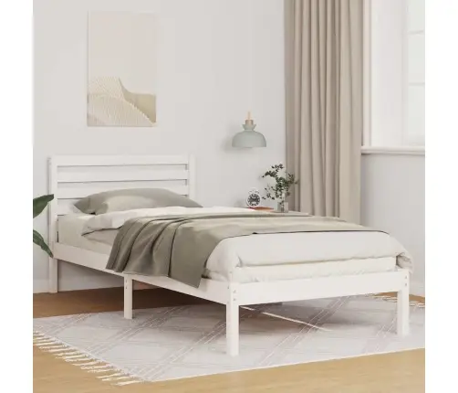 Lovos Rėmas Balta 90 X 220 Cm Kietos Pušies Mediena