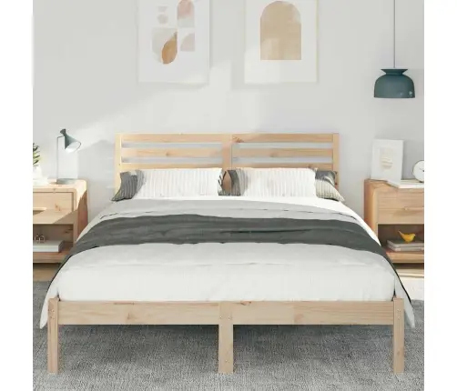 Lovos Rėmas Ruda 140 X 220 Cm Kietos Pušies Mediena