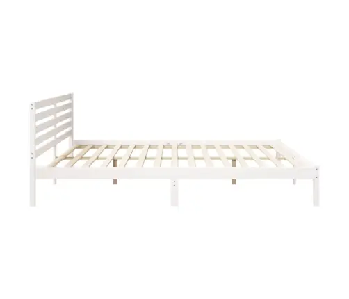 Gultas Rāmis Balts 200 X 220 Cm Masīvkoka Priede Vidaxl