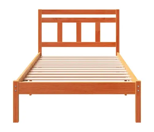 Gultas Rāmis Brūna 90 X 200 Cm Priedes Masīvkoks Vidaxl