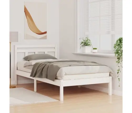 Lovos Rėmas Balta 100 X 200 Cm Kietos Pušies Mediena