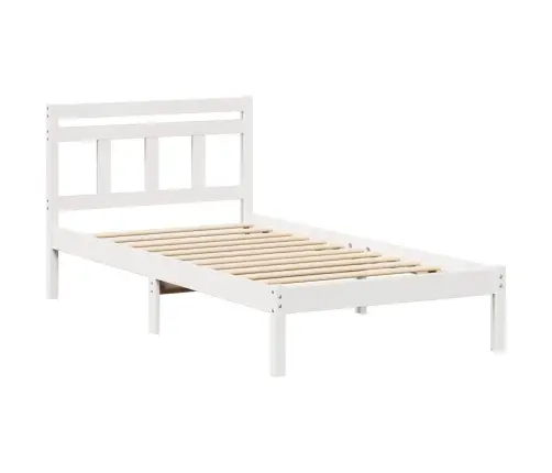 Lovos Rėmas Balta 90 X 190 Cm Kietos Pušies Mediena