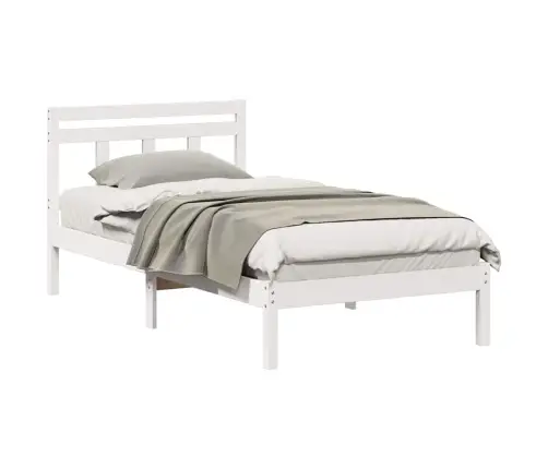 Lovos Rėmas Balta 90 X 190 Cm Kietos Pušies Mediena