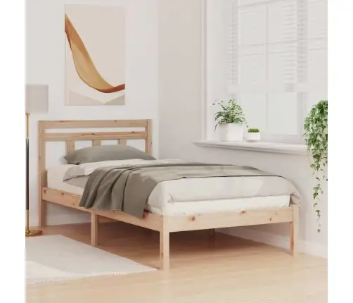 Gultas Rāmis Brūna 75 X 190 Cm Priedes Masīvkoks Vidaxl