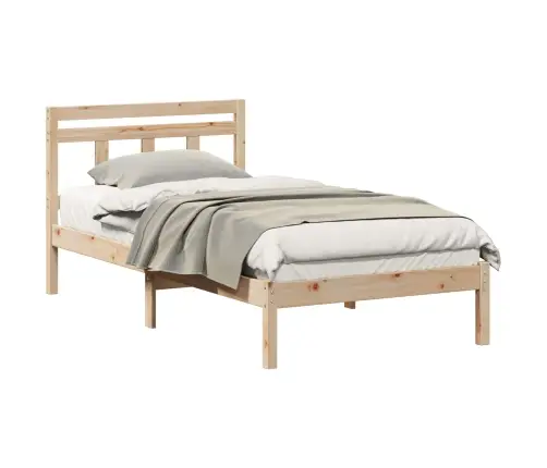 Gultas Rāmis Brūna 75 X 190 Cm Priedes Masīvkoks Vidaxl