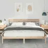 Gultas Rāmis Ar Galvas Klāju Brūna 200 X 200 Cm Priežu Koks Vidaxl