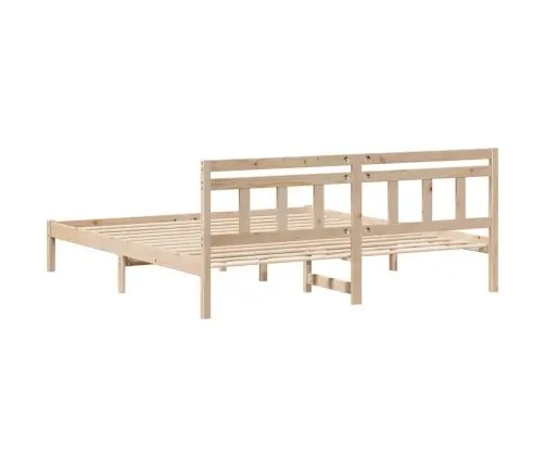 Gultas Rāmis Ar Galvas Klāju Brūna 200 X 200 Cm Priežu Koks Vidaxl