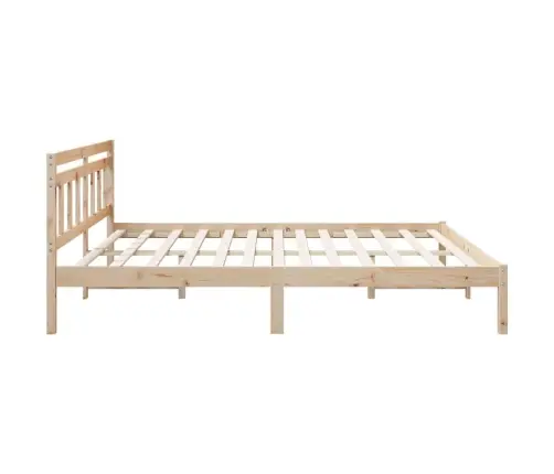 Gultas Rāmis Ar Galvas Klāju Brūna 200 X 200 Cm Priežu Koks Vidaxl