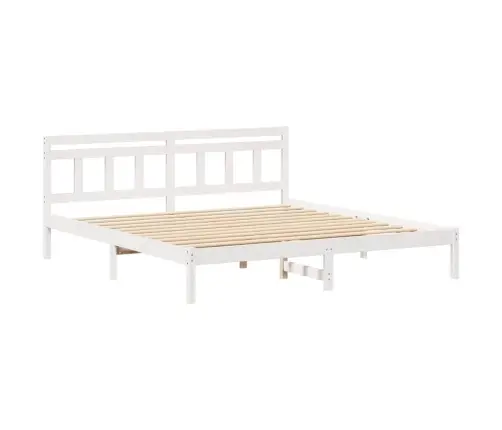 Gultas Rāmis Balts 180 X 200 Cm Priedes Masīvkoks Vidaxl