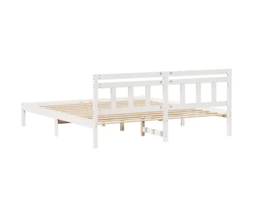 Gultas Rāmis Balts 180 X 200 Cm Priedes Masīvkoks Vidaxl