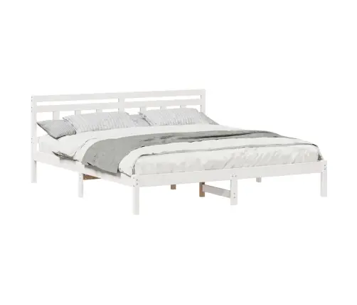 Gultas Rāmis Balts 180 X 200 Cm Priedes Masīvkoks Vidaxl