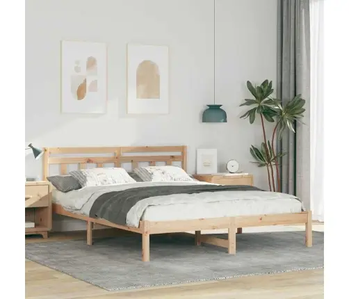 Lovos Rėmas Ruda 150 X 200 Cm Kietos Pušies Mediena