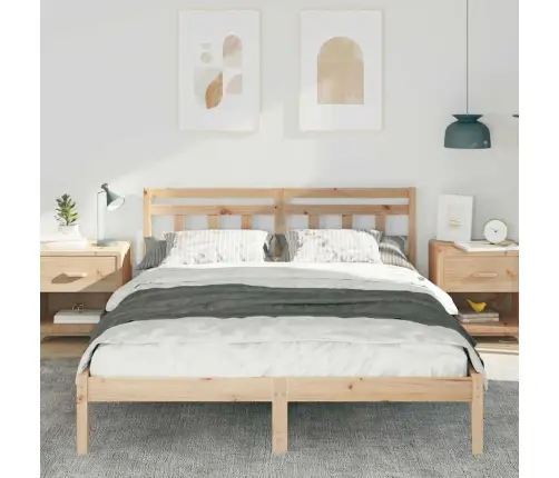Lovos Rėmas Ruda 150 X 200 Cm Kietos Pušies Mediena