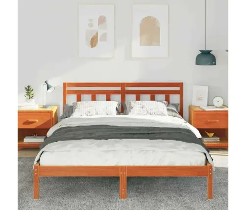 Lovos Rėmas Ruda 150 X 200 Cm Kietos Pušies Mediena