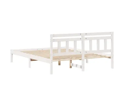 Lovos Rėmas Balta 140 X 200 Cm Kietos Pušies Mediena