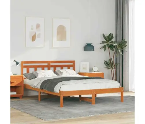 Gultas Rāmis Brūna 120 X 200 Cm Priedes Masīvkoks Vidaxl