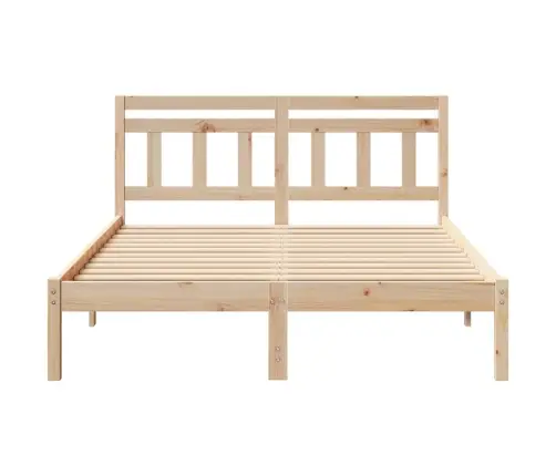 Gultas Rāmis Ar Galvas Klāju Brūna 120 X 190 Cm Priežu Koks Vidaxl