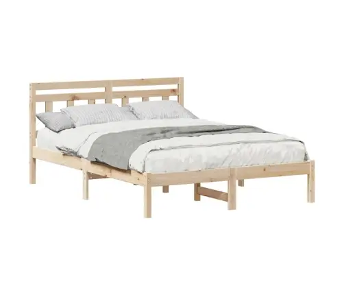 Gultas Rāmis Ar Galvas Klāju Brūna 120 X 190 Cm Priežu Koks Vidaxl