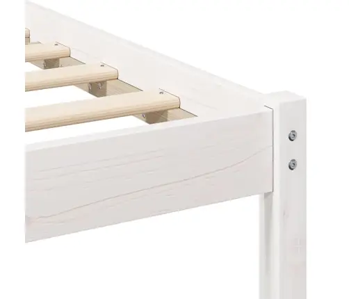 Gultas Rāmis Ar Galvas Klāju Balts 120 X 190 Cm Priežu Koks Vidaxl