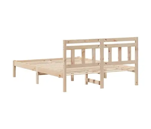 Gultas Rāmis Brūna 140 X 190 Cm Priedes Masīvkoks Vidaxl