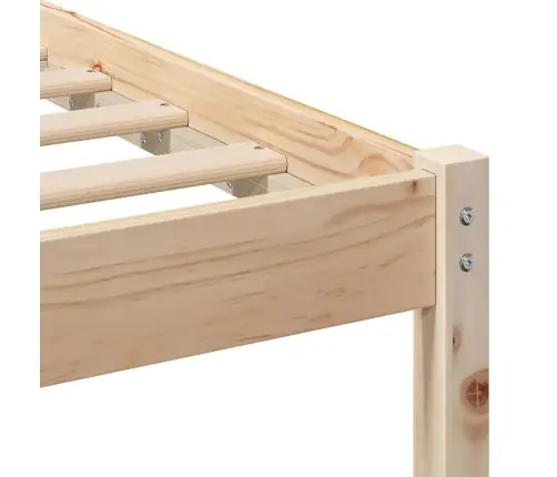 Gultas Rāmis Brūna 135 X 190 Cm Priedes Masīvkoks Vidaxl