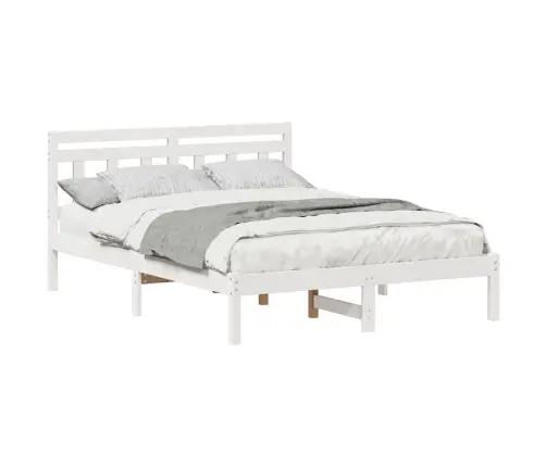 Lovos Rėmas Balta 135 X 190 Cm Kietos Pušies Mediena