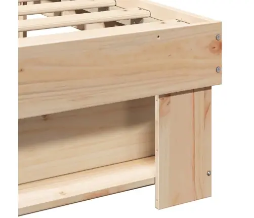 Gultas Rāmis Ar Galvas Klāju Brūna 160 X 200 Cm Priežu Koks Vidaxl