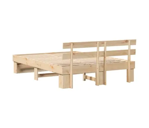 Gultas Rāmis Ar Galvas Klāju Brūna 160 X 200 Cm Priežu Koks Vidaxl