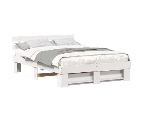 Gultas Rāmis Balts 160 X 200 Cm Masīvkoka Priede Vidaxl