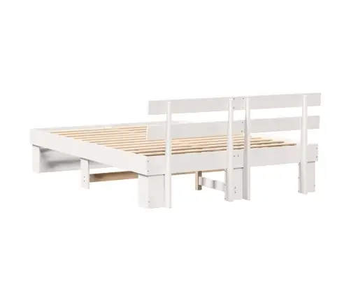 Lovos Rėmas Balta 150 X 200 Cm Kietos Pušies Mediena