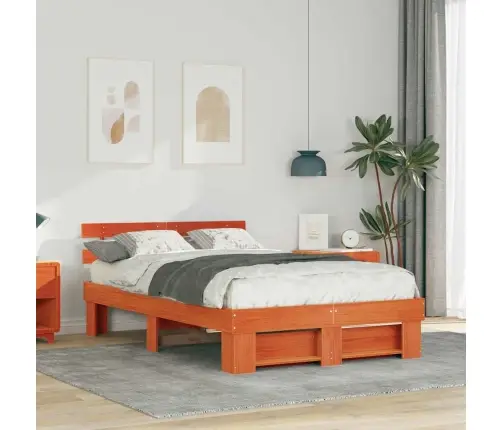 Voodi Raam Peaga Vahapruun 120 X 200 Cm Tahke Mänd