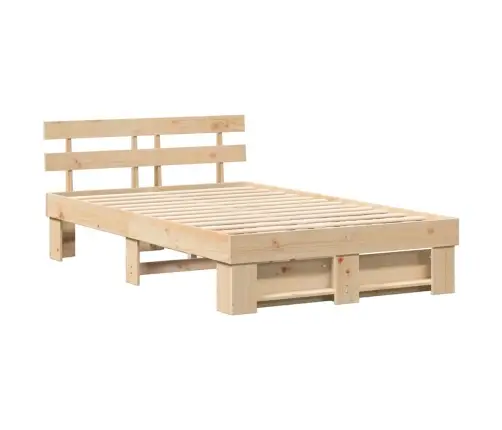 Gultas Rāmis Brūna 140 X 190 Cm Masīvkoka Priede Vidaxl