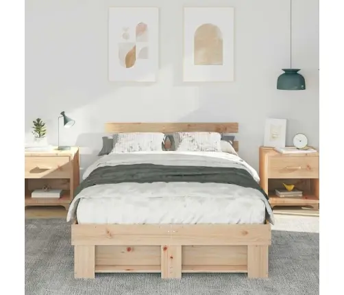 Lovos Rėmas Ruda 135 X 190 Cm Kietos Pušies Mediena