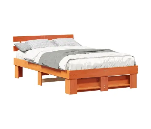 Gultas Rāmis Vaska Brūna 120 X 190 Cm Masīvkoka Priede Vidaxl