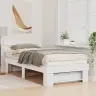 Gultas Rāmis Balts 100 X 200 Cm Masīvkoka Priede Vidaxl