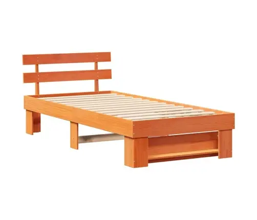 Gultas Rāmis Vaska Brūna 100 X 200 Cm Masīvkoka Priede Vidaxl