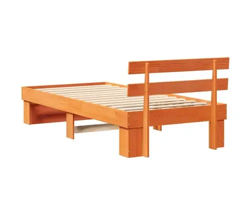 Gultas Rāmis Vaska Brūna 100 X 200 Cm Masīvkoka Priede Vidaxl