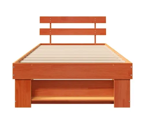 Gultas Rāmis Vaska Brūna 100 X 200 Cm Masīvkoka Priede Vidaxl