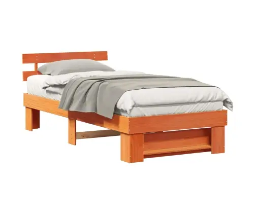 Gultas Rāmis Vaska Brūna 100 X 200 Cm Masīvkoka Priede Vidaxl