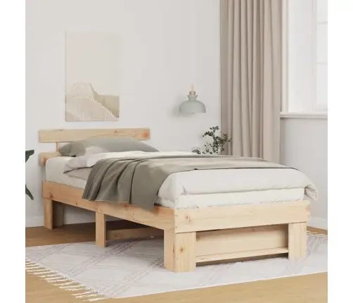 Gultas Rāmis Ar Galvas Klāju Brūna 80 X 200 Cm Masīvkoka Priede Vidaxl