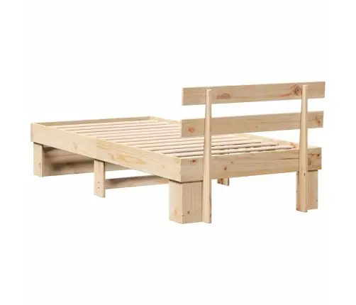 Gultas Rāmis Ar Galvas Klāju Brūna 80 X 200 Cm Masīvkoka Priede Vidaxl