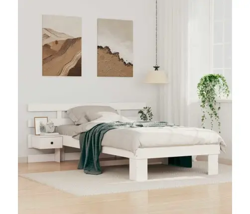 Lovos Rėmas Balta 100 X 200 Cm Kietos Pušies Mediena