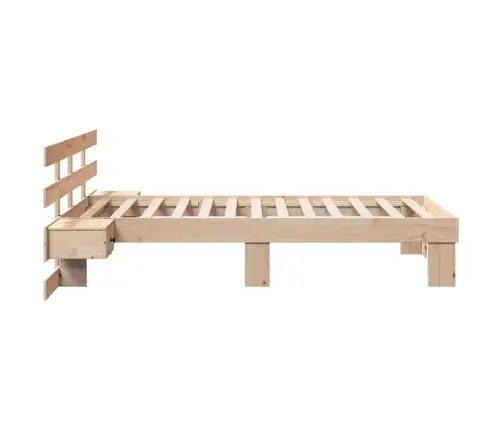 Gultas Rāmis Ar Atvilktni Ar Galvas Klāju Brūna 90 X 200 Cm Masīvkoka Priede Vidaxl