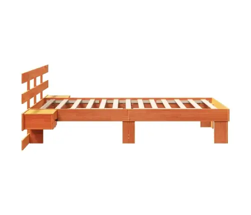 Gultas Rāmis Vaska Brūna 90 X 200 Cm Masīvkoka Priede Vidaxl