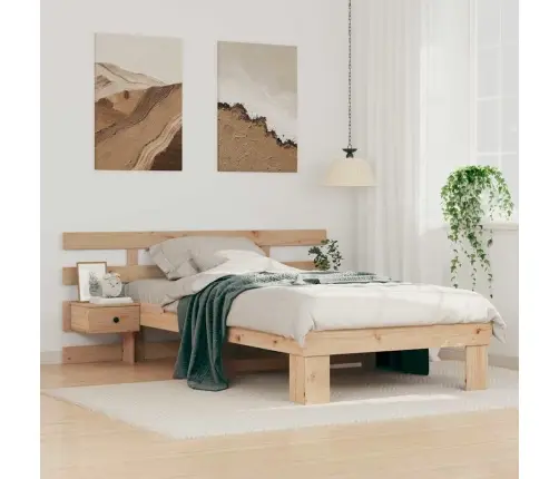 Gultas Rāmis Ar Atvilktni Ar Galvas Klāju Brūna 80 X 200 Cm Masīvkoka Priede Vidaxl