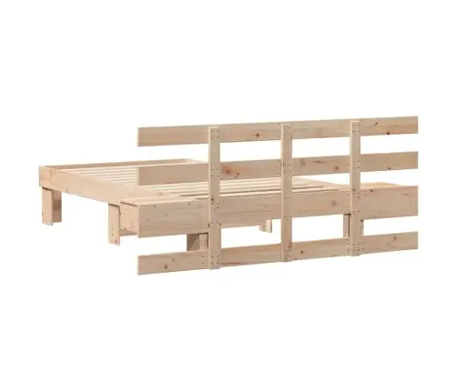 Gultas Rāmis Ar Atvilktni Ar Galvas Klāju Brūna 80 X 200 Cm Masīvkoka Priede Vidaxl