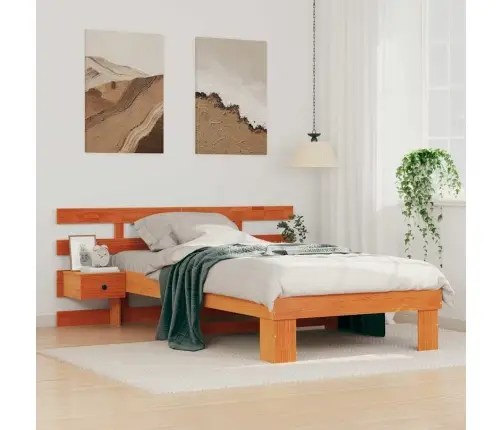 Voodi Raam Peaga Sahtliga Vahapruun 80 X 200 Cm Männipuit